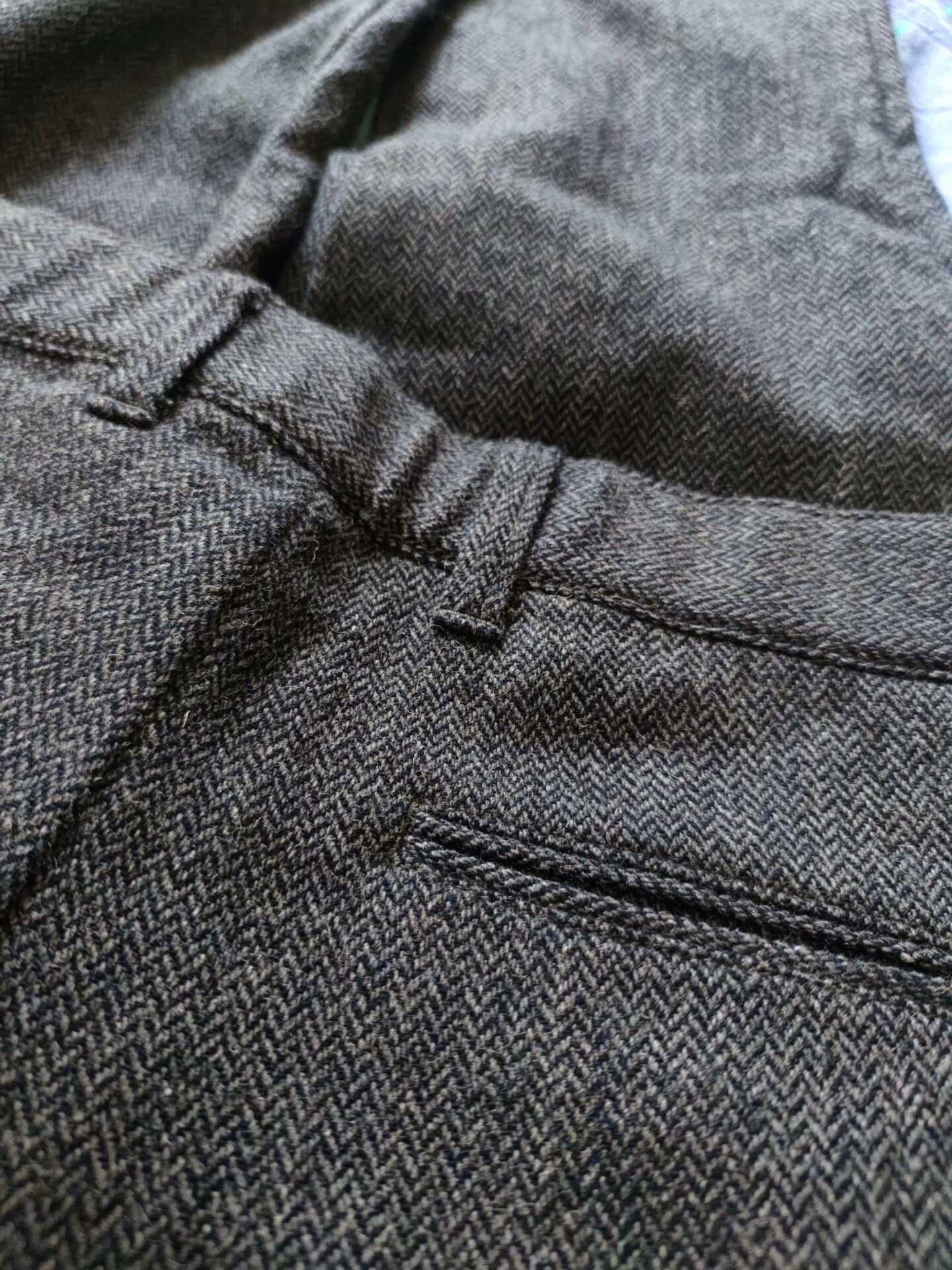 Vintage Japan Blue Herringbone Wool Tapered Pants Size US 30 / EU 46 - 7 Thumbnail