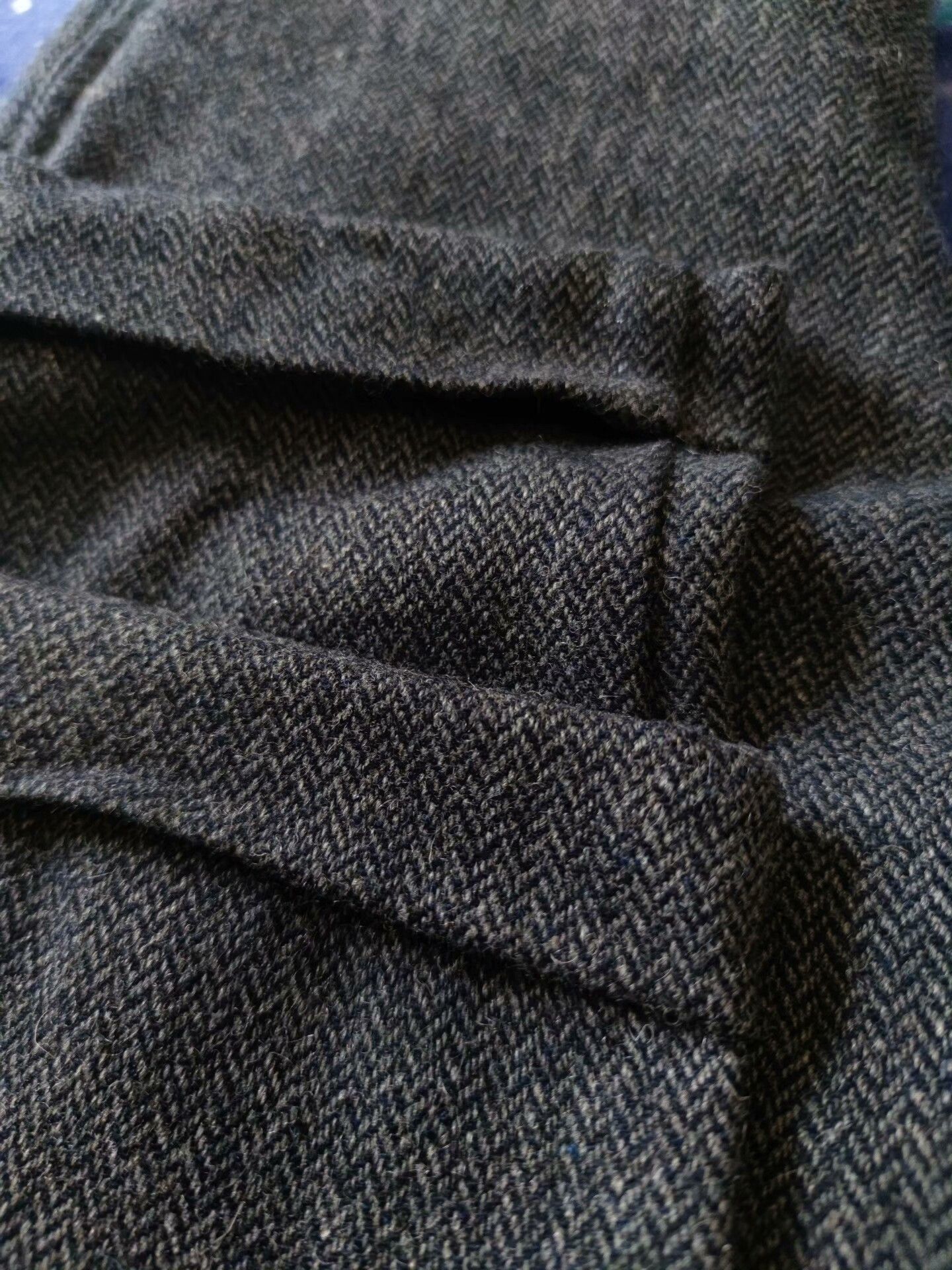 Vintage Japan Blue Herringbone Wool Tapered Pants Size US 30 / EU 46 - 8 Thumbnail