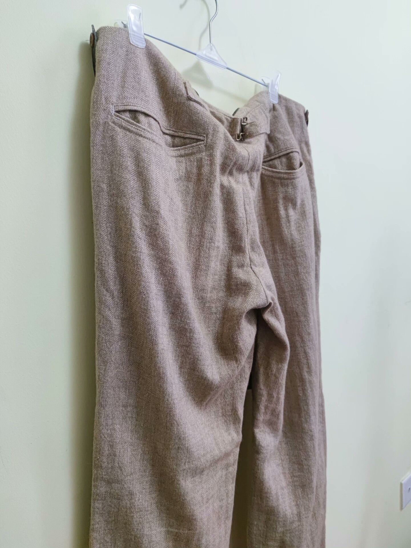 Ziggy Chen Men's Wool Suspenders with Herringbone Pattern Size US 34 / EU 50 - 4 Thumbnail