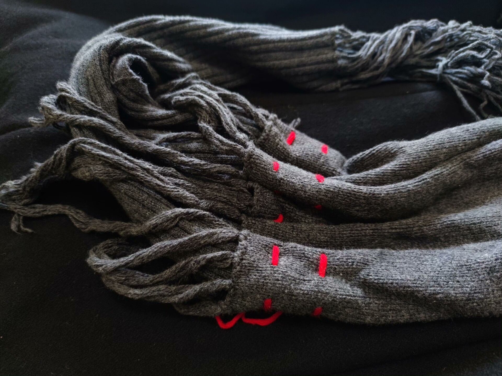 The Viridi-anne Thick Gray Wool Blend Scarf Size ONE SIZE - 2 Thumbnail