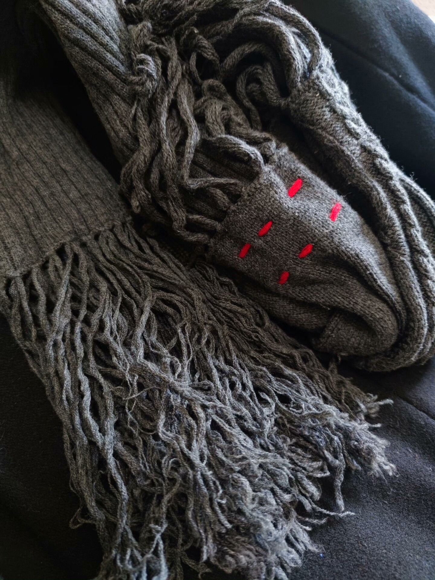 The Viridi-anne Thick Gray Wool Blend Scarf Size ONE SIZE - 7 Thumbnail