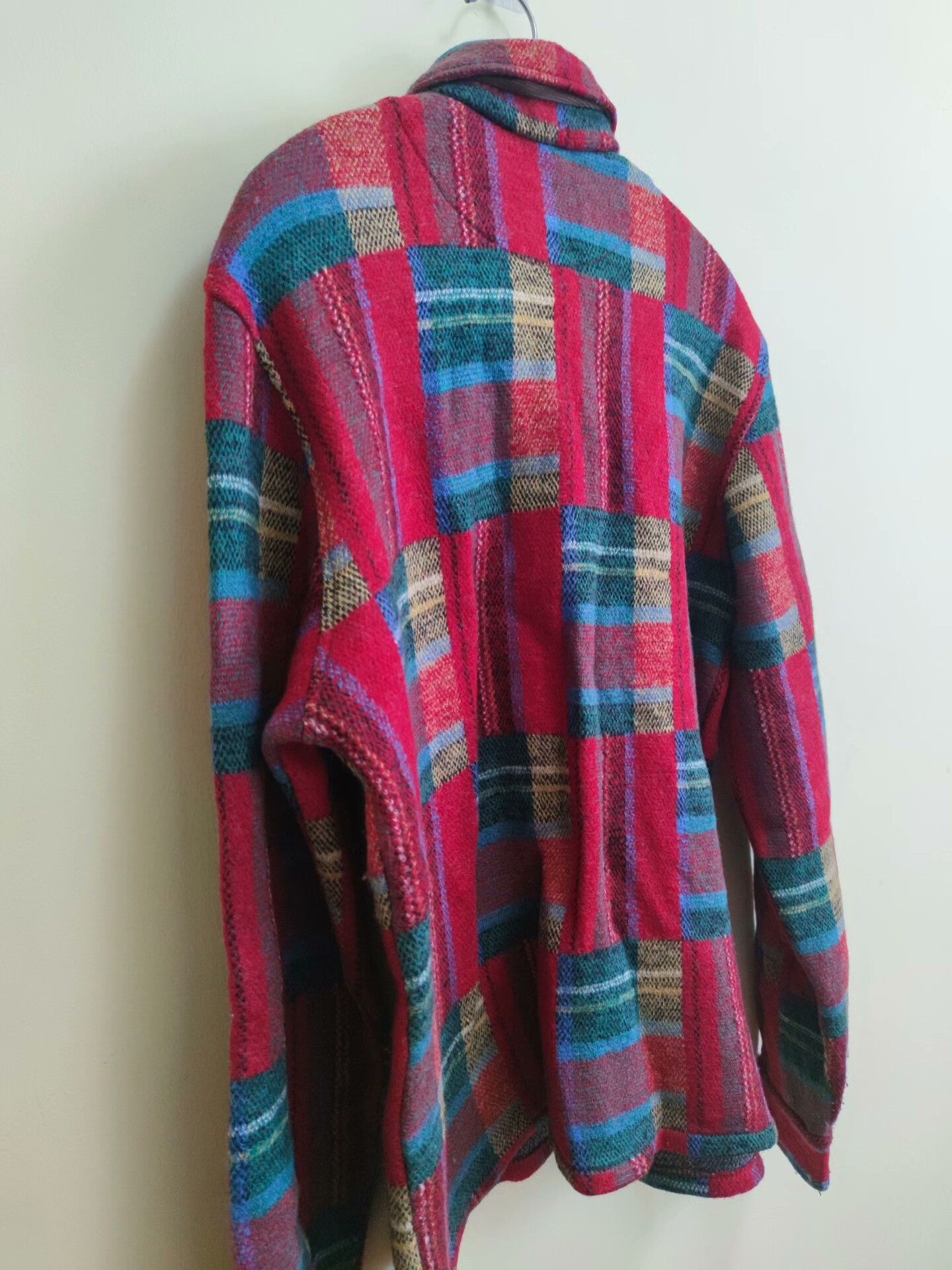 VINNY's Vintage Red Blue Plaid Wool Shirt Size US M / EU 48-50 / 2 - 3 Thumbnail