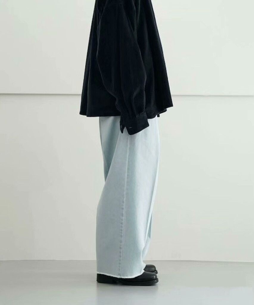 Tetsunori Tawaraya Classic Wide-Leg Denim Pants for Men Size US 30 / EU 46 - 5 Thumbnail