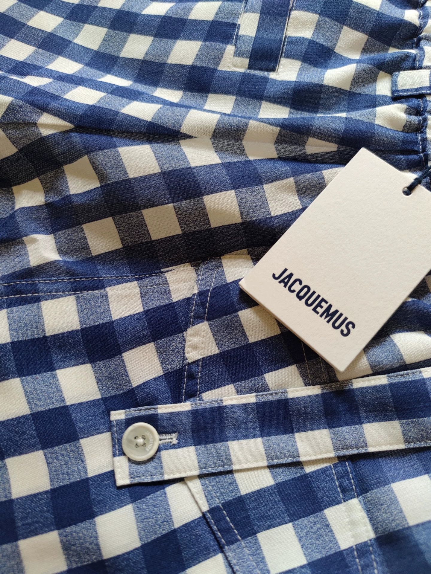 Jacquemus Jacquemus Blue and White Checkered Shorts Size US 30 / EU 46 - 6 Thumbnail