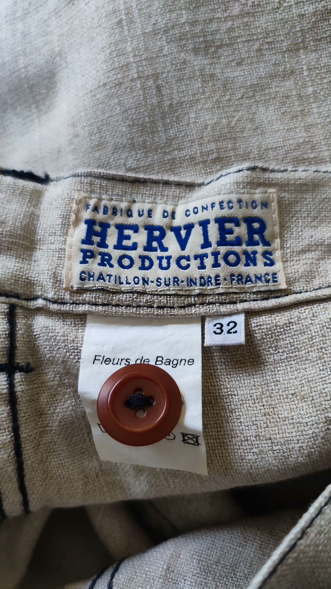 Bleu De Paname Stylish Color-Block Linen Work Shorts Size US 32 / EU 48 - 7 Thumbnail