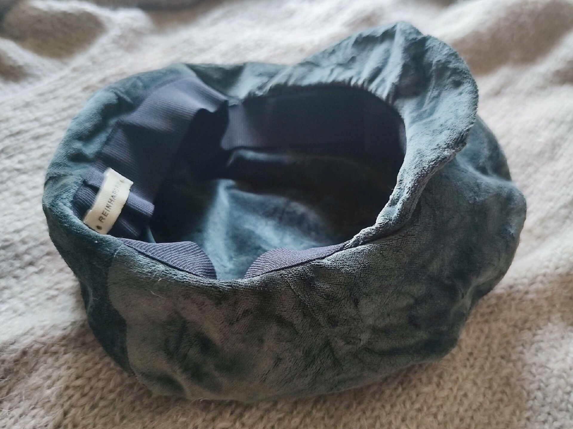Reinhard Plank Vintage Gray Green Velvet Beret Hat Size ONE SIZE - 8 Thumbnail