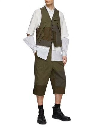 The Viridi-anne Stylish Patchwork Three-Quarter Pants Size US 28 / EU 44 - 5 Thumbnail