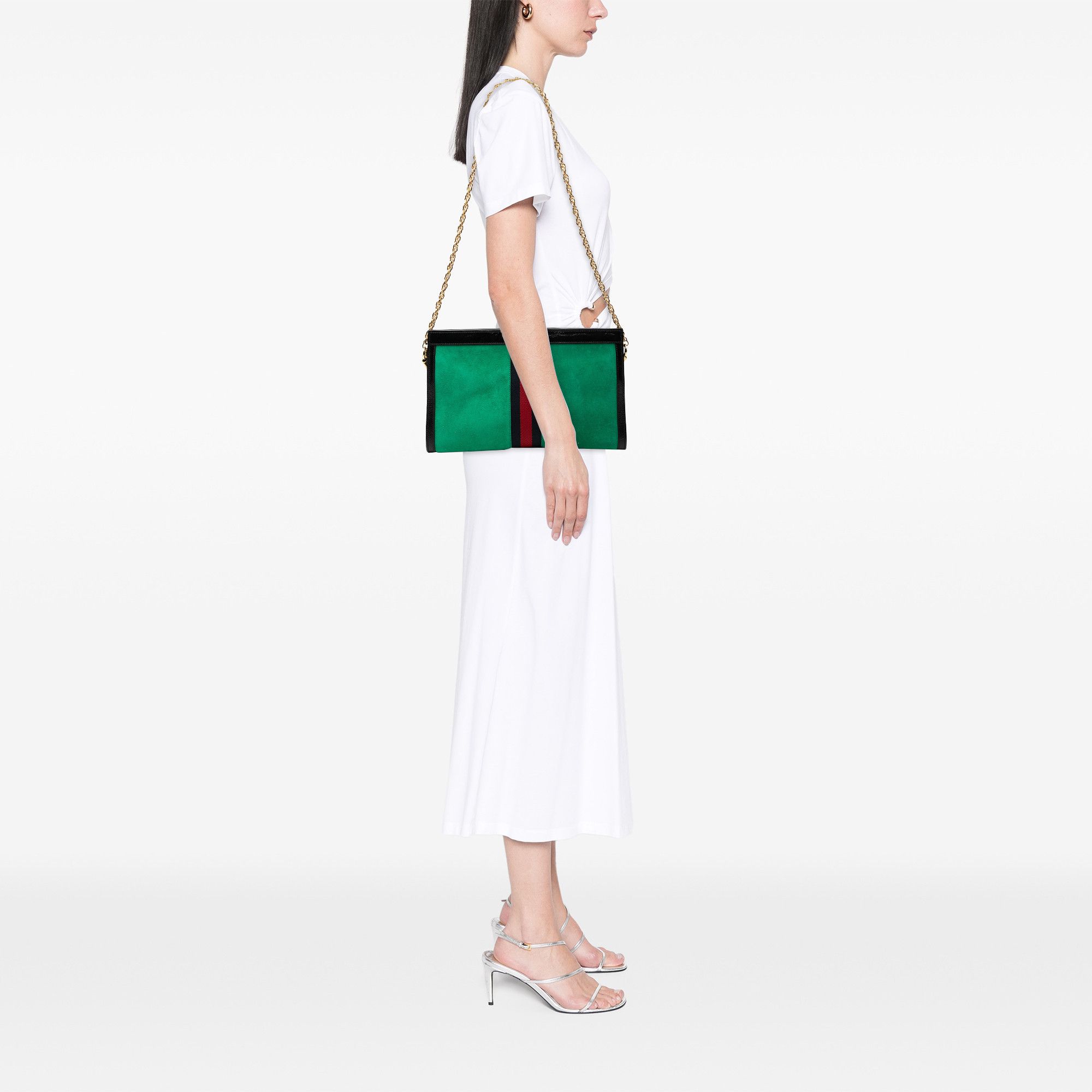 Gucci Gucci Medium Suede Web Ophidia Chain Shoulder Bag Size ONE SIZE - 7 Thumbnail