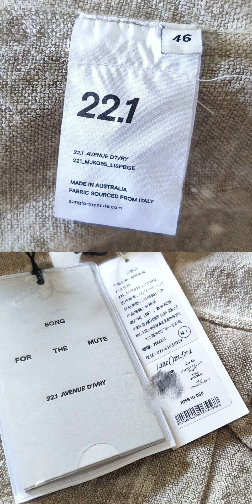 Song For The Mute Artisan Linen Painted Coat for Men Size US M / EU 48-50 / 2 - 9 Thumbnail