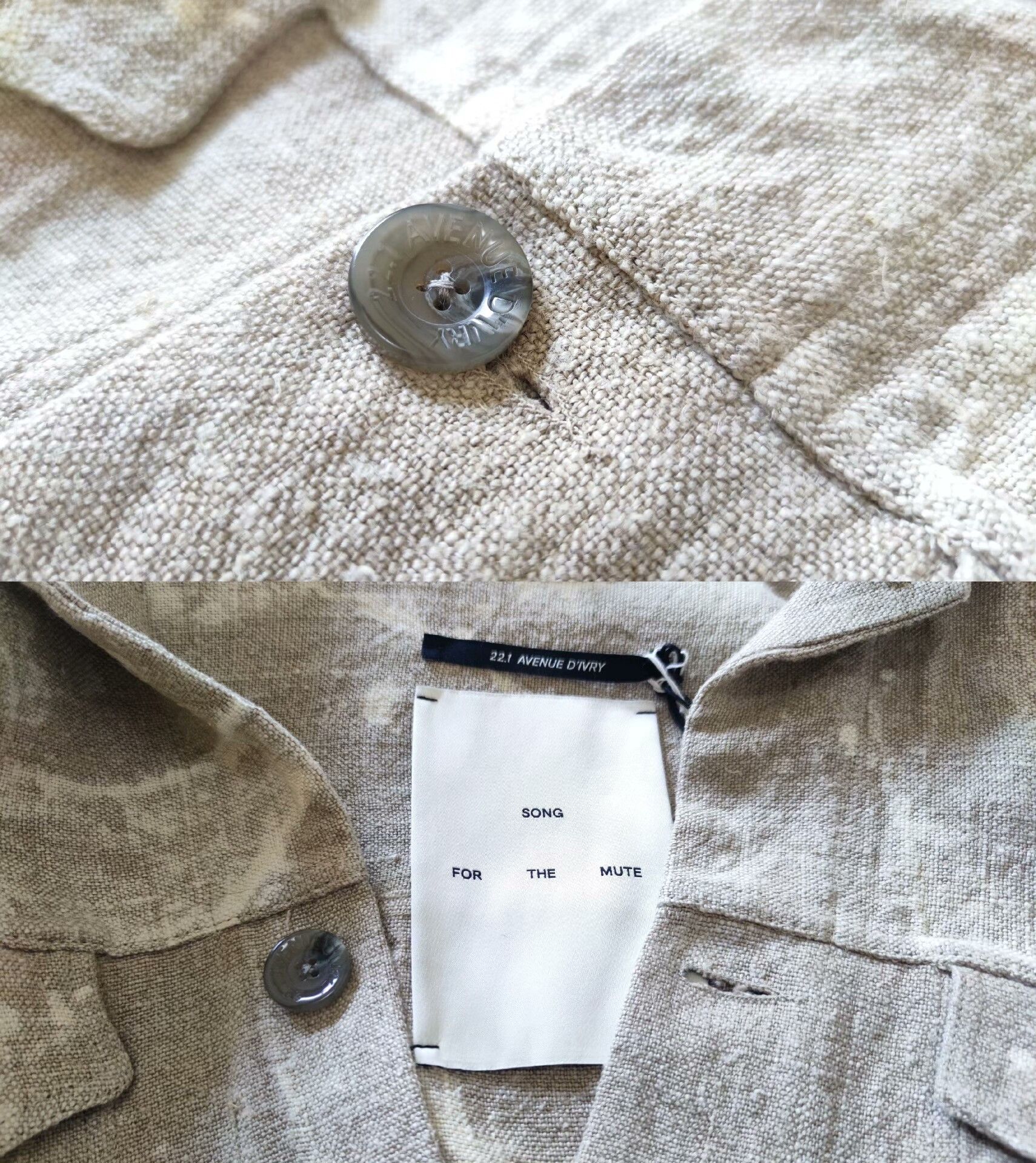 Song For The Mute Artisan Linen Painted Coat for Men Size US M / EU 48-50 / 2 - 8 Thumbnail