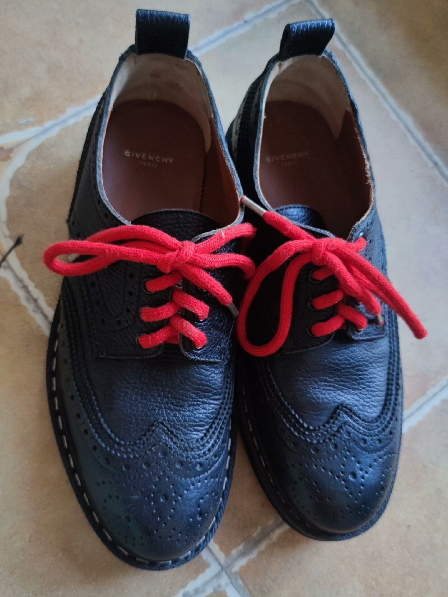 Givenchy Givenchy Black Red Derby Shoes Size US 6 / EU 39 - 2 Thumbnail