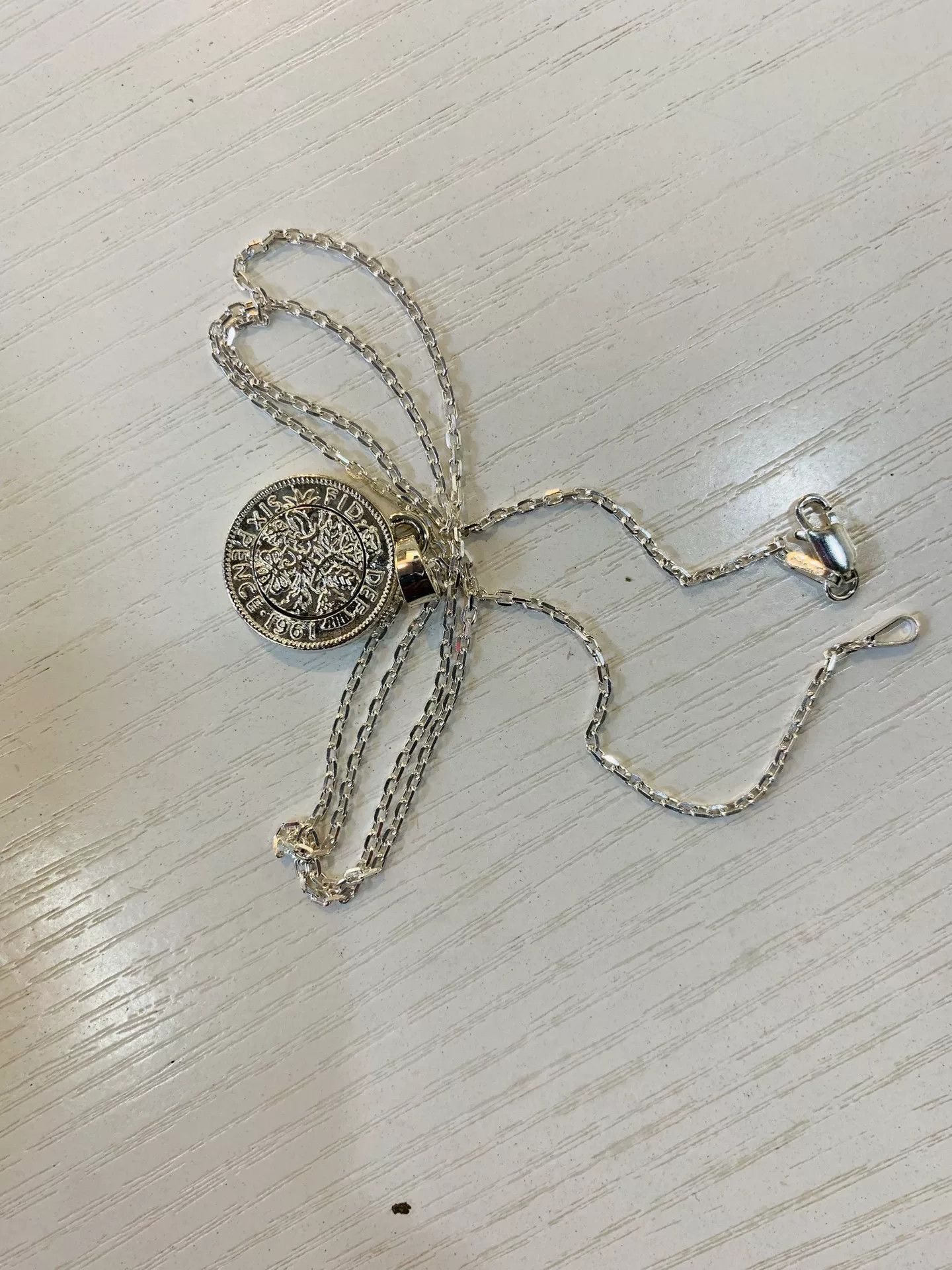 AQUA Silver Chain Necklace with Rotating Feature Size ONE SIZE - 7 Thumbnail