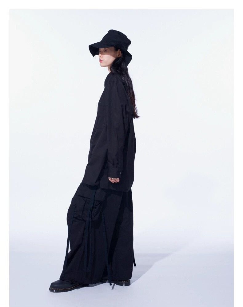 Yohji Yamamoto Yohji Yamamoto Black Cotton Shirt Size US L / EU 52-54 / 3 - 4 Thumbnail
