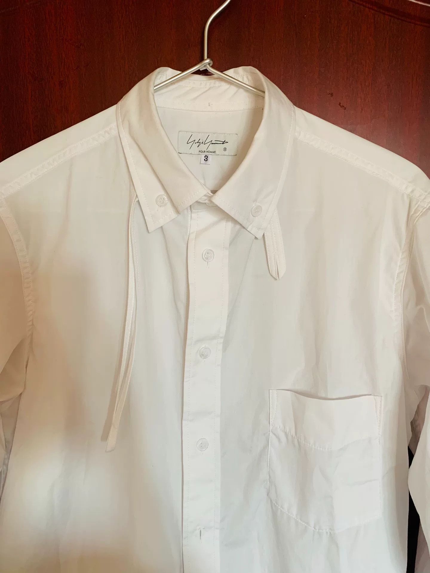 Yohji Yamamoto Yohji Yamamoto White Dress Shirt Size 3 Size US L / EU 52-54 / 3 - 2 Thumbnail