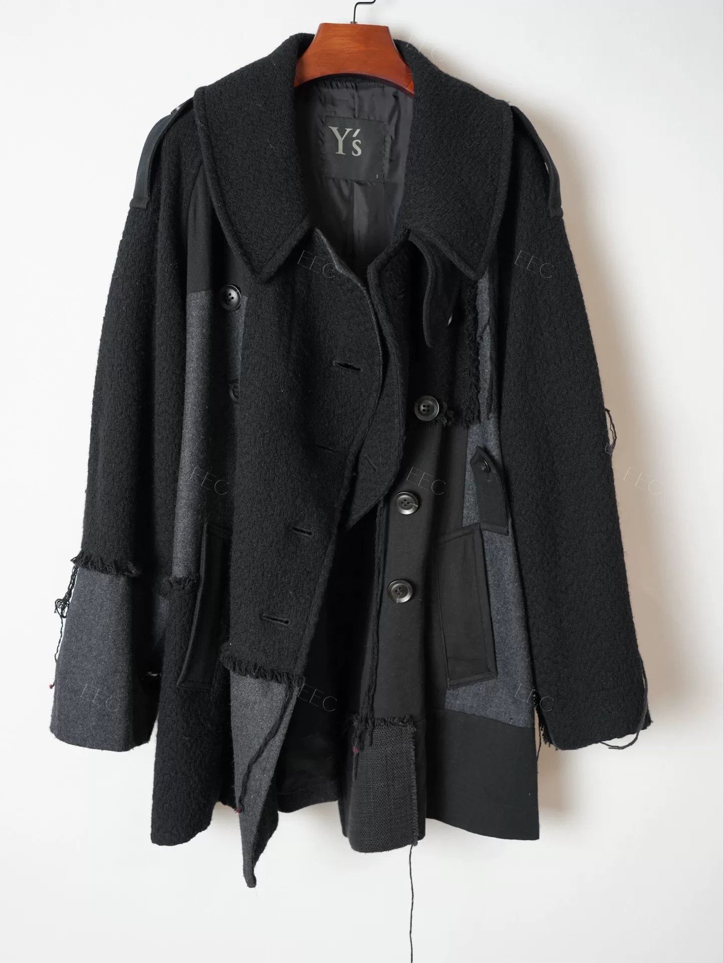 Yohji Yamamoto Yohji Yamamoto Black Wool Blend Coat Size US M / EU 48-50 / 2 - 4 Thumbnail