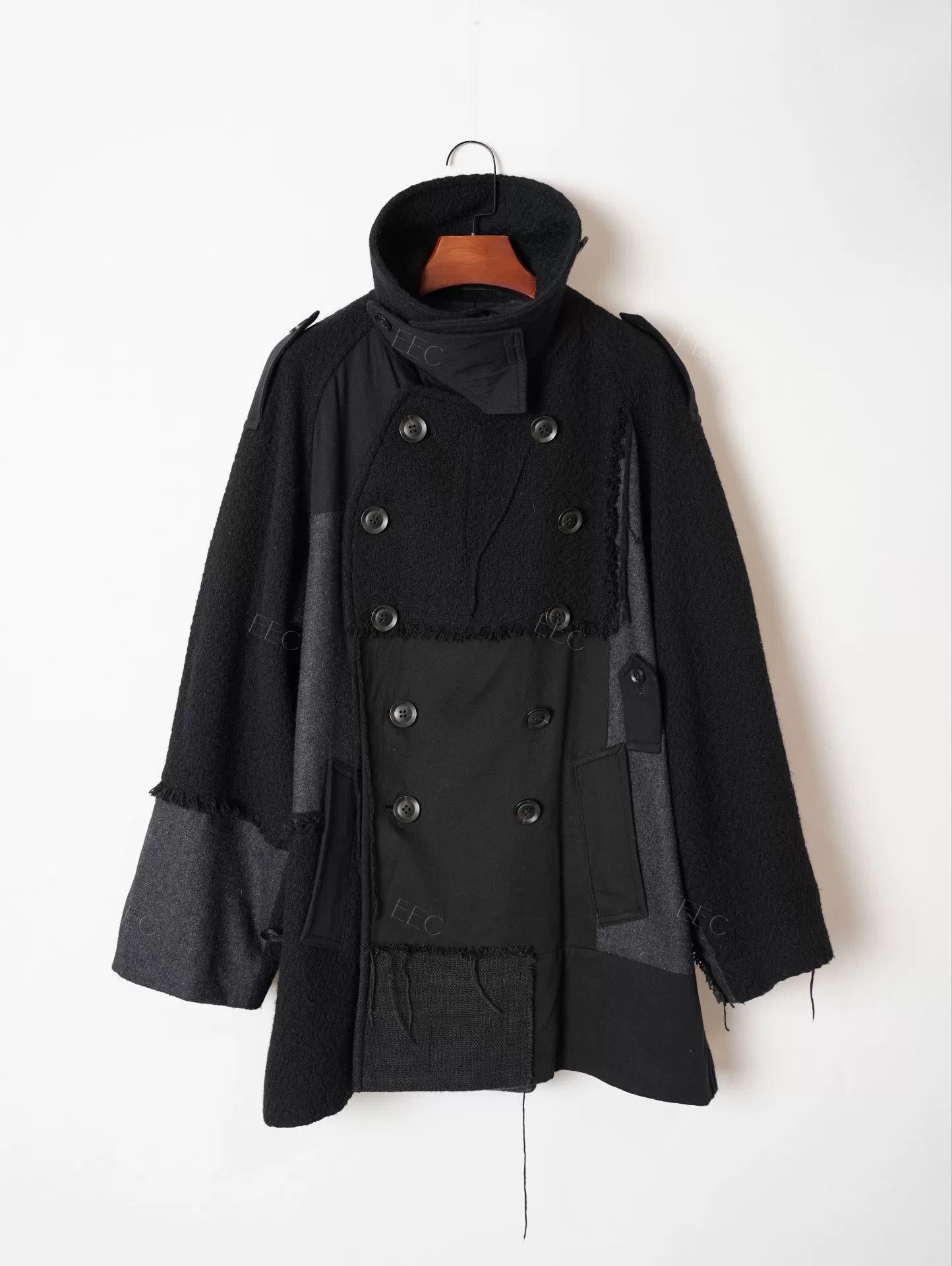 Yohji Yamamoto Yohji Yamamoto Black Wool Blend Coat Size US M / EU 48-50 / 2 - 3 Thumbnail