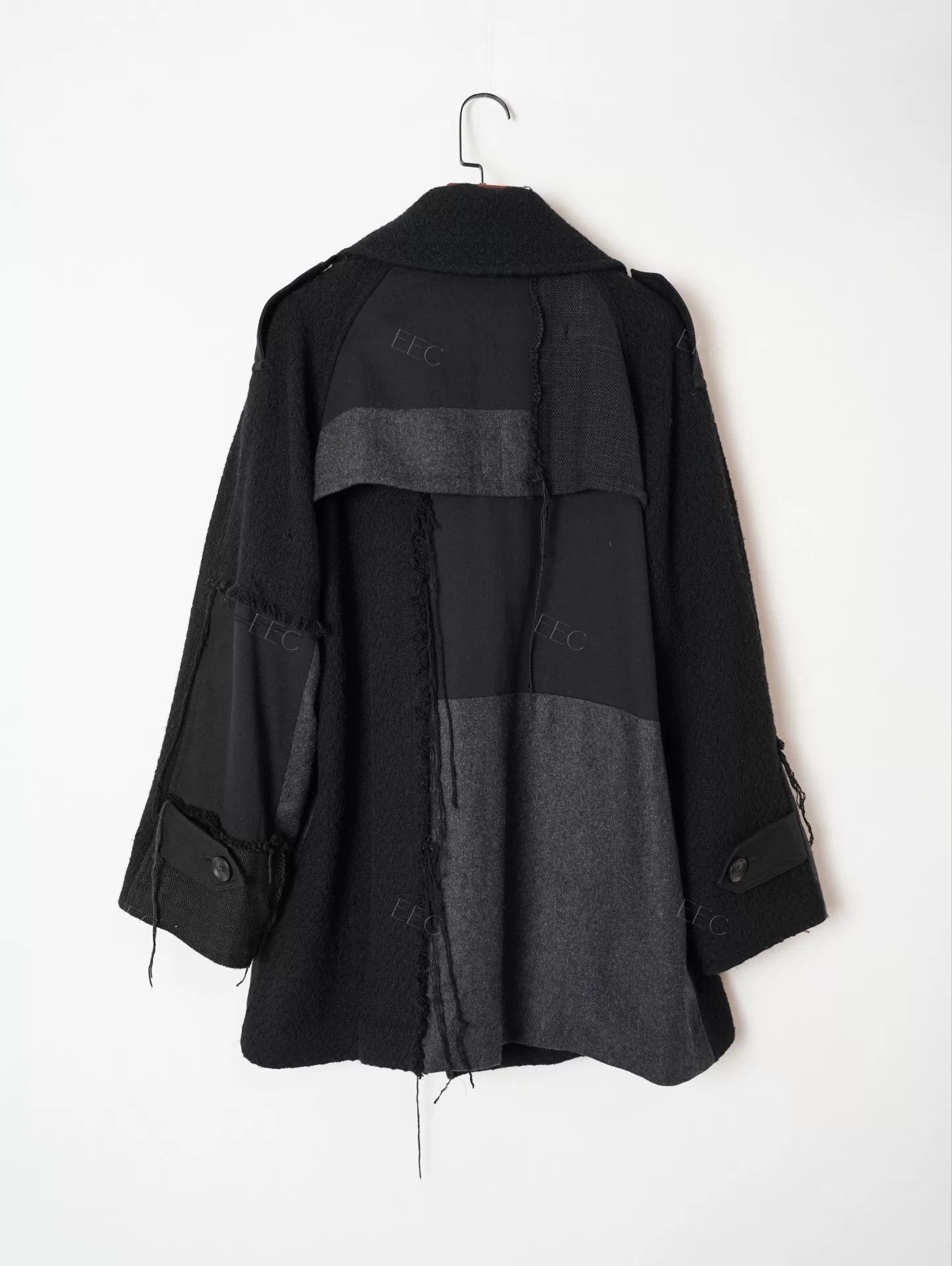 Yohji Yamamoto Yohji Yamamoto Black Wool Blend Coat Size US M / EU 48-50 / 2 - 5 Thumbnail