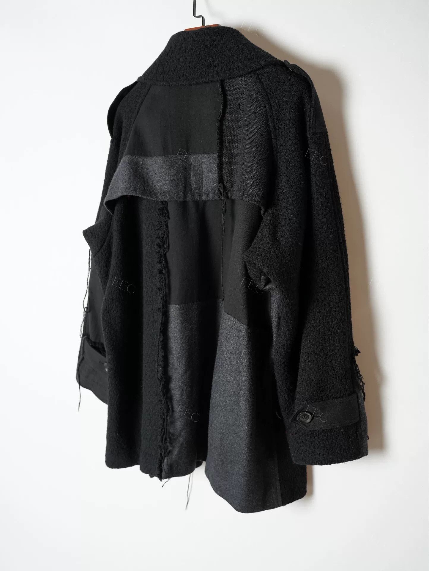 Yohji Yamamoto Yohji Yamamoto Black Wool Blend Coat Size US M / EU 48-50 / 2 - 6 Thumbnail