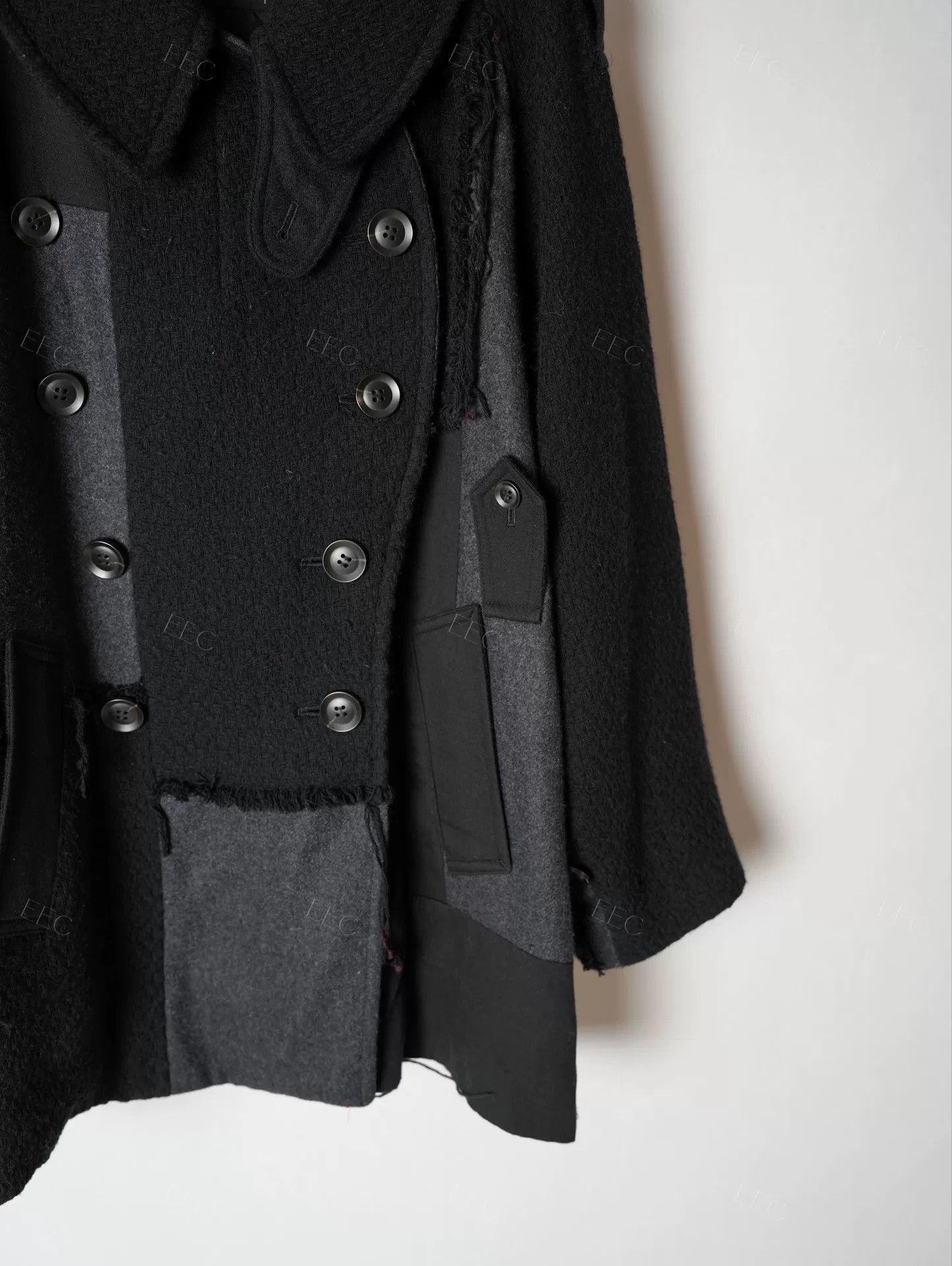 Yohji Yamamoto Yohji Yamamoto Black Wool Blend Coat Size US M / EU 48-50 / 2 - 8 Thumbnail