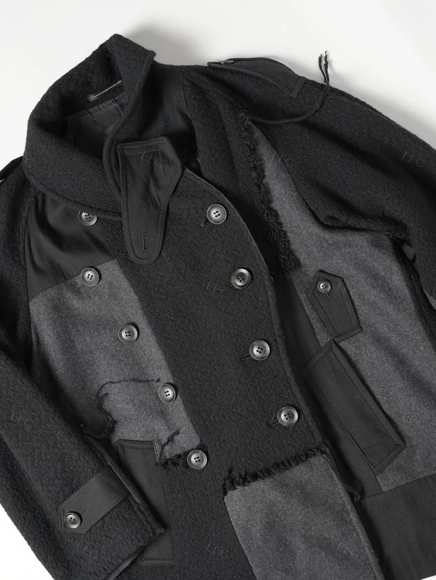 Yohji Yamamoto Yohji Yamamoto Black Wool Blend Coat Size US M / EU 48-50 / 2 - 7 Thumbnail