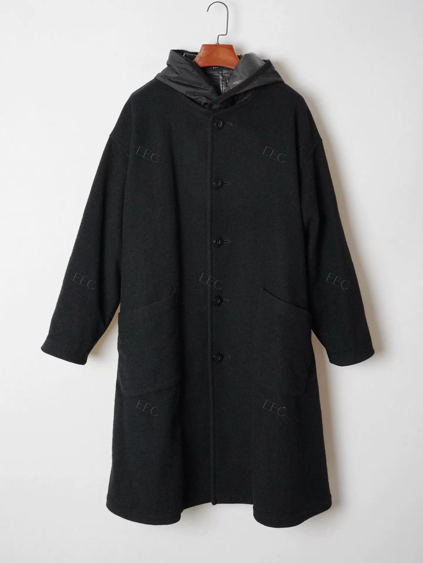 Yohji Yamamoto Yohji Yamamoto Black Wool Long Coat Size US M / EU 48-50 / 2 - 2 Thumbnail