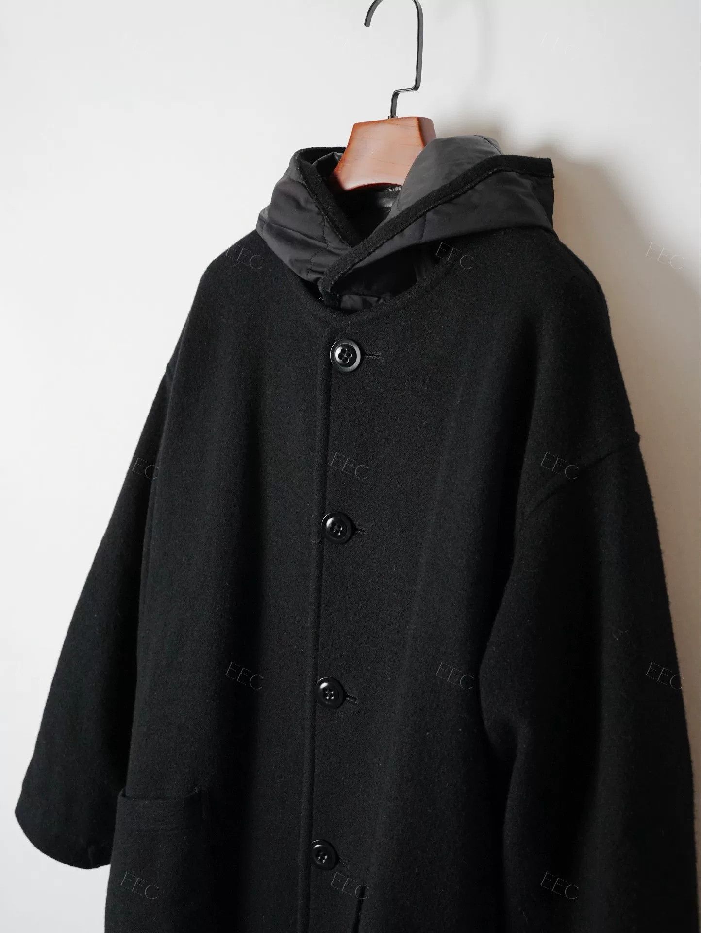 Yohji Yamamoto Yohji Yamamoto Black Wool Long Coat Size US M / EU 48-50 / 2 - 8 Thumbnail