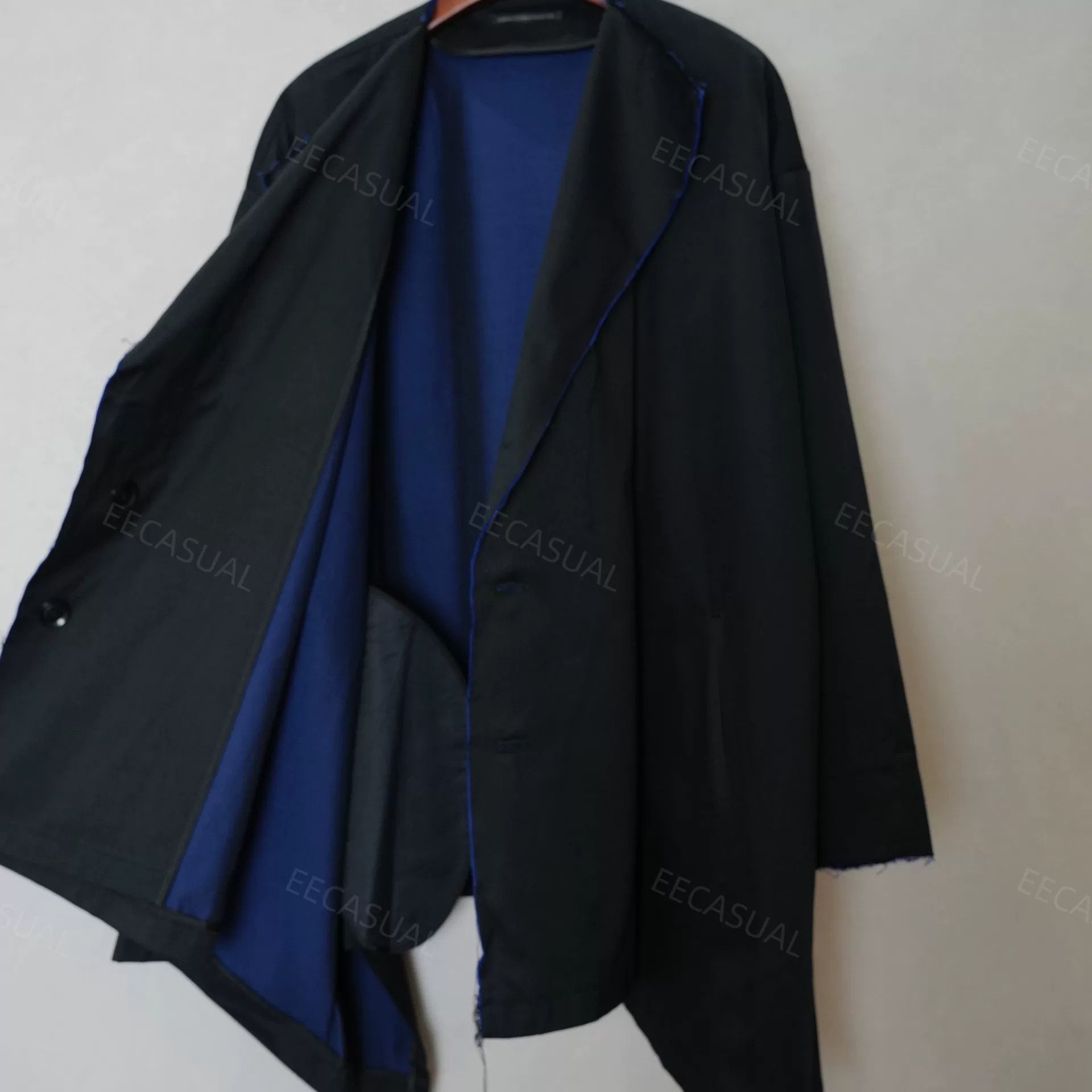 Y's Asymmetric Blue Trimmed Y's Coat Size M / US 6-8 / IT 42-44 - 4 Thumbnail