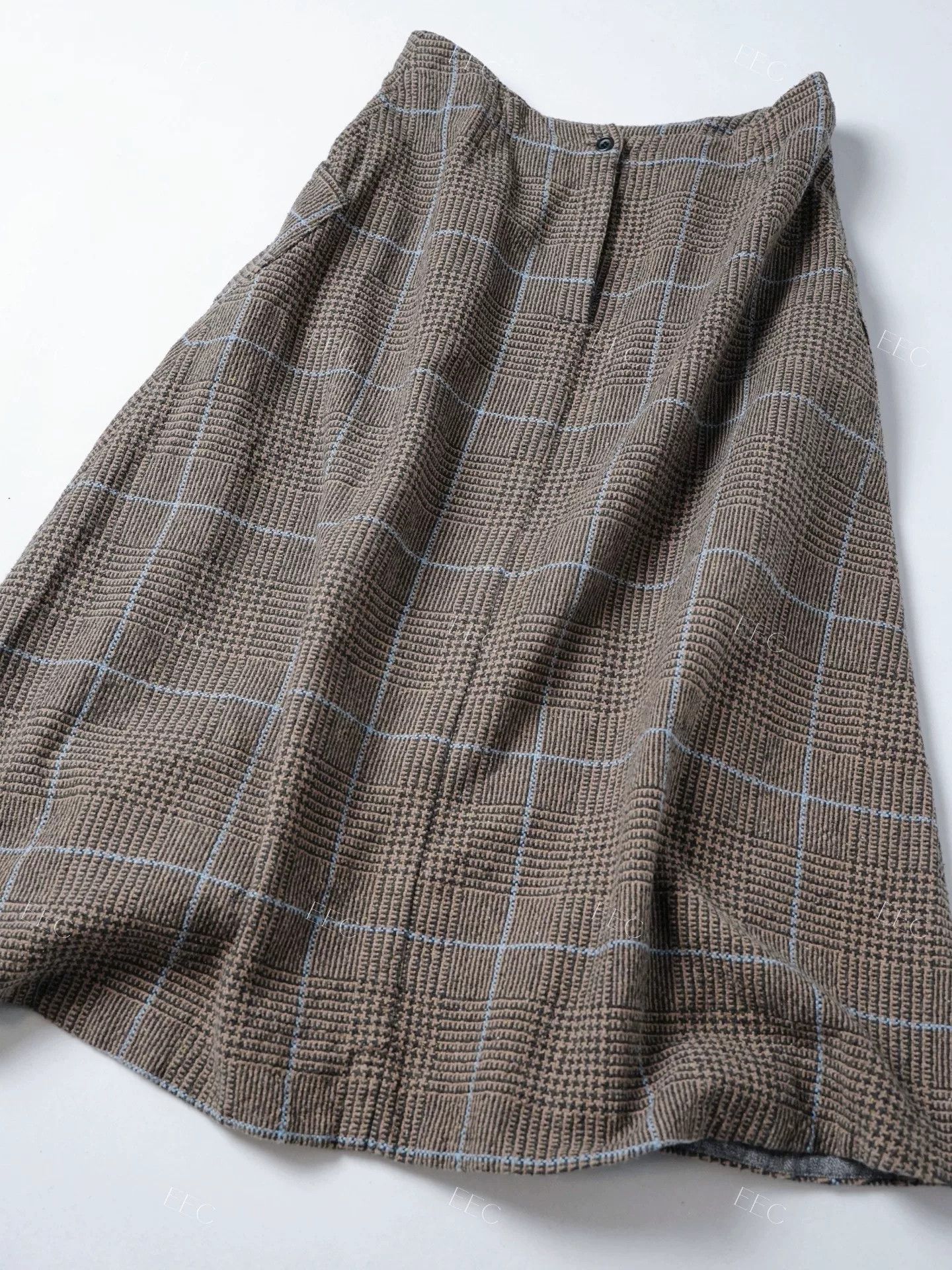 45rpm Brown Checkered Umbrella Skirt Size 26" / US 2 / IT 38 - 2 Thumbnail