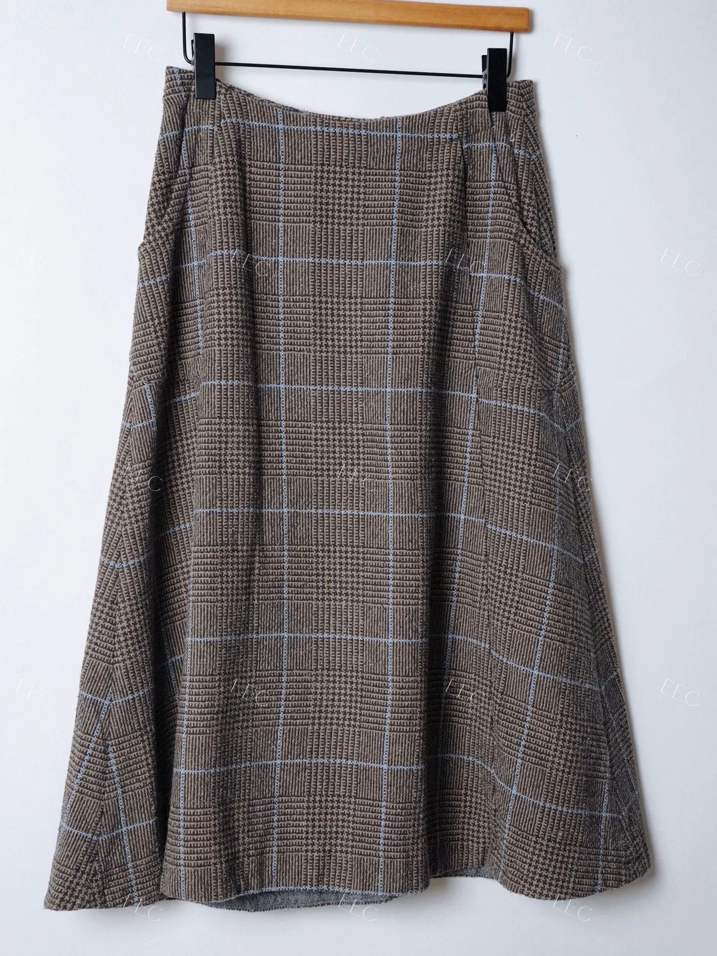 45rpm Brown Checkered Umbrella Skirt Size 26" / US 2 / IT 38 - 3 Thumbnail