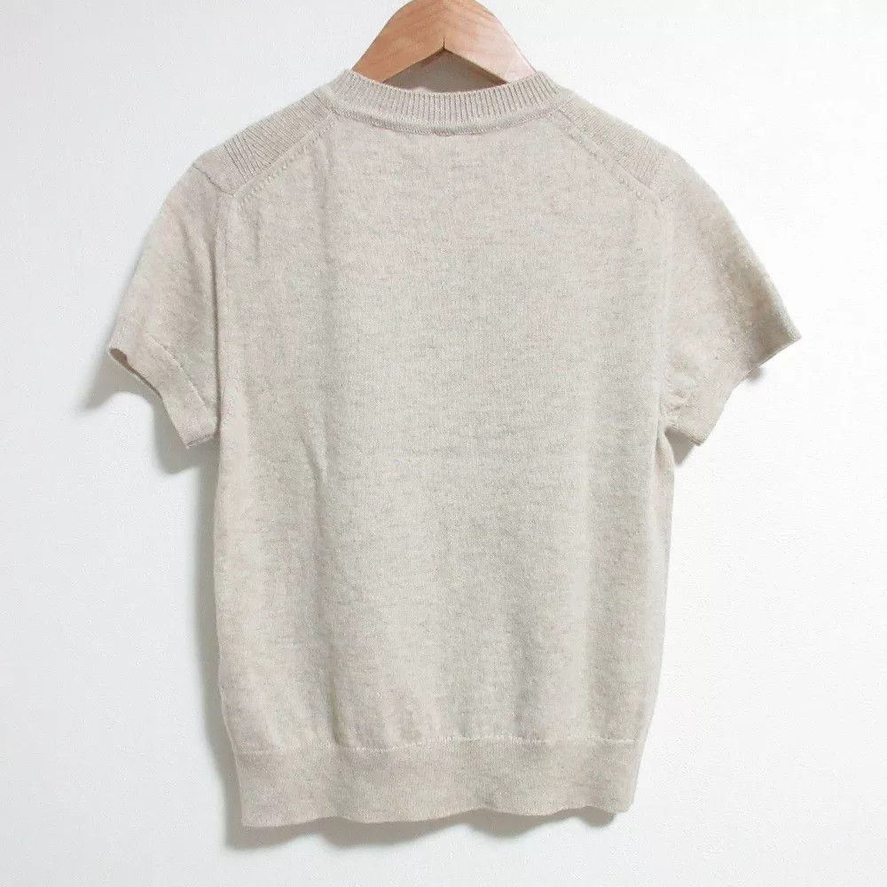 Hermes Hermes Beige Cashmere Short Sleeve Sweater Size S / US 4 / IT 40 - 2 Thumbnail