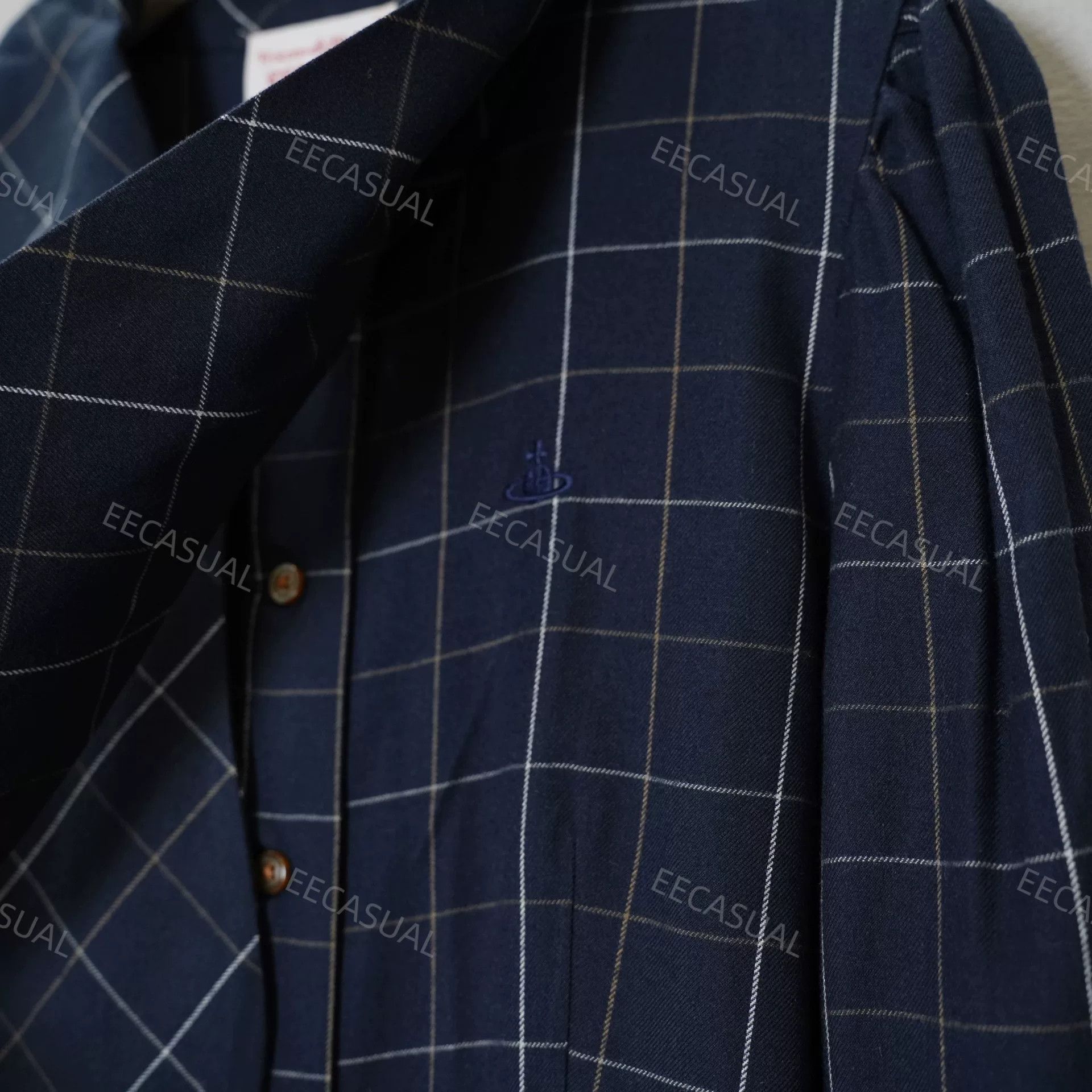 Vivienne Westwood Vivienne Westwood Navy Checkered Shirt Size L / US 10 / IT 46 - 8 Thumbnail