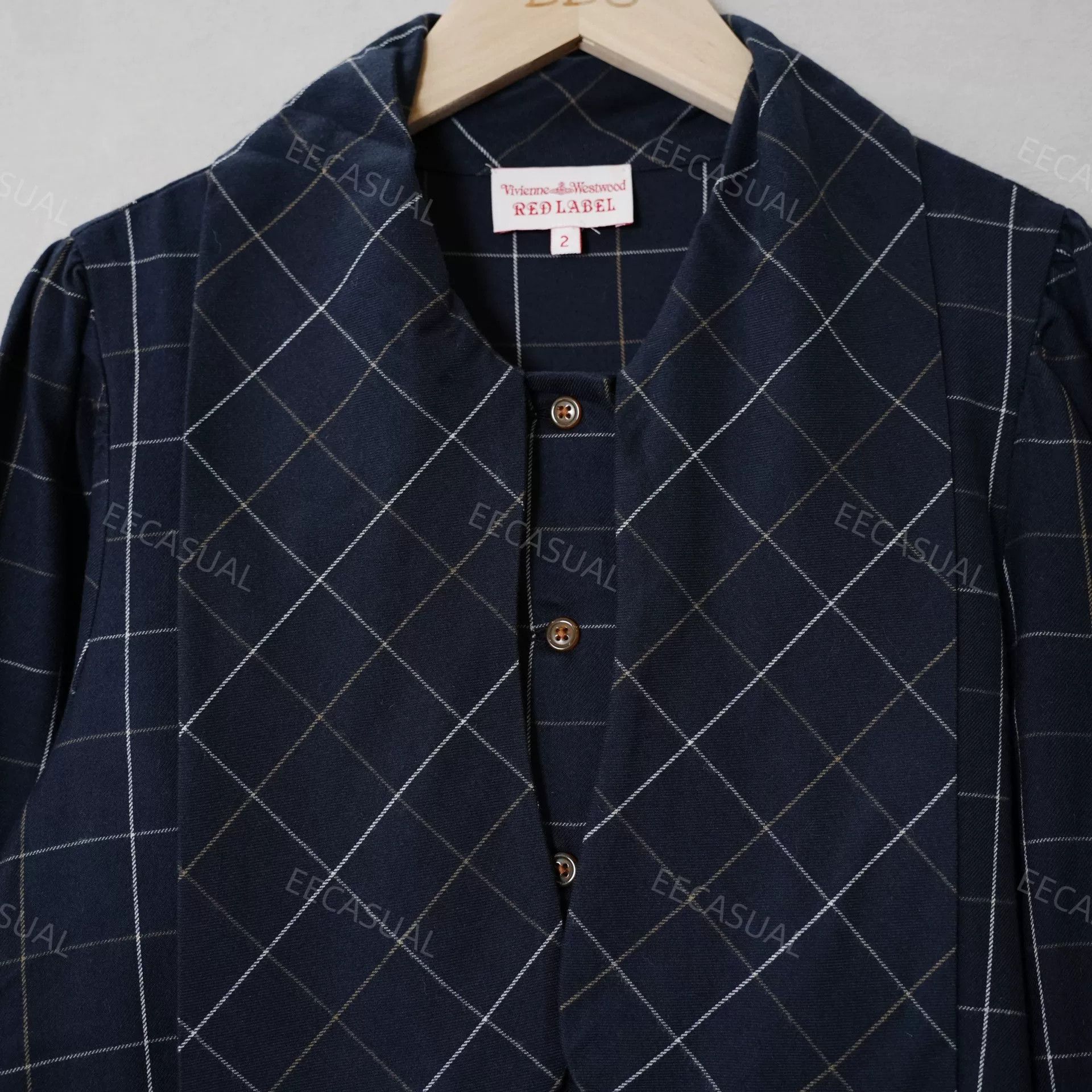 Vivienne Westwood Vivienne Westwood Navy Checkered Shirt Size L / US 10 / IT 46 - 3 Thumbnail