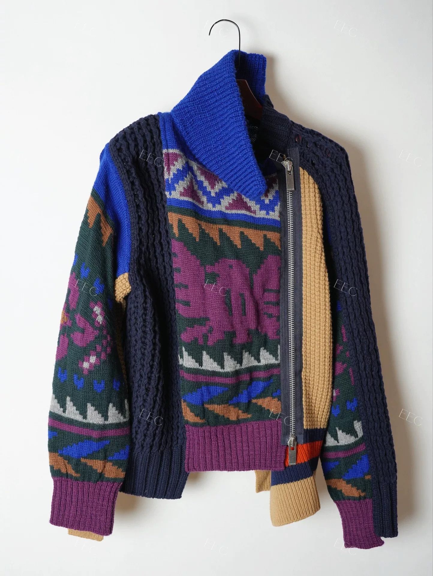 Sacai Sacai Color Block Wool Sweater Jacket Size M / US 6-8 / IT 42-44 - 2 Thumbnail