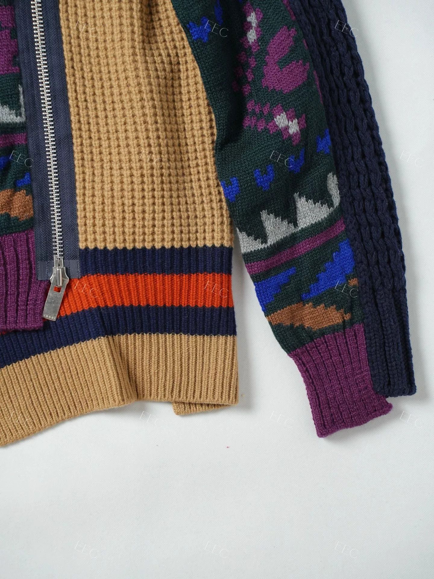 Sacai Sacai Color Block Wool Sweater Jacket Size M / US 6-8 / IT 42-44 - 8 Thumbnail