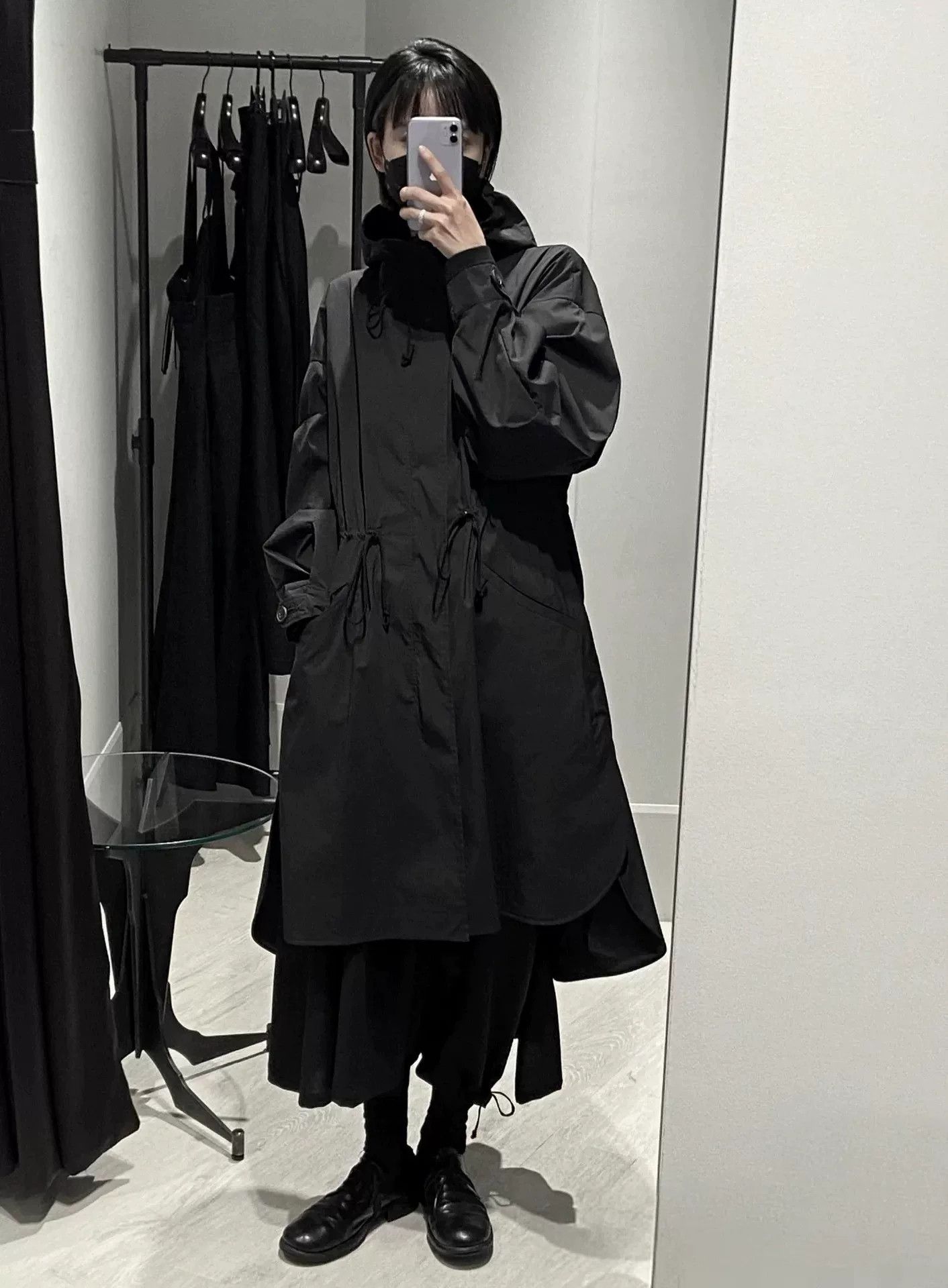 Yohji Yamamoto Yohji Yamamoto Black Hooded Long Coat Size US M / EU 48-50 / 2 - 3 Thumbnail
