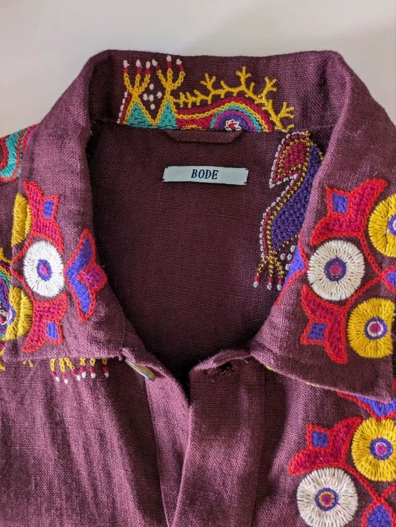 Bode BODE Peacock Embroidery Linen Pullover Shirt Size M / US 6-8 / IT 42-44 - 9 Thumbnail