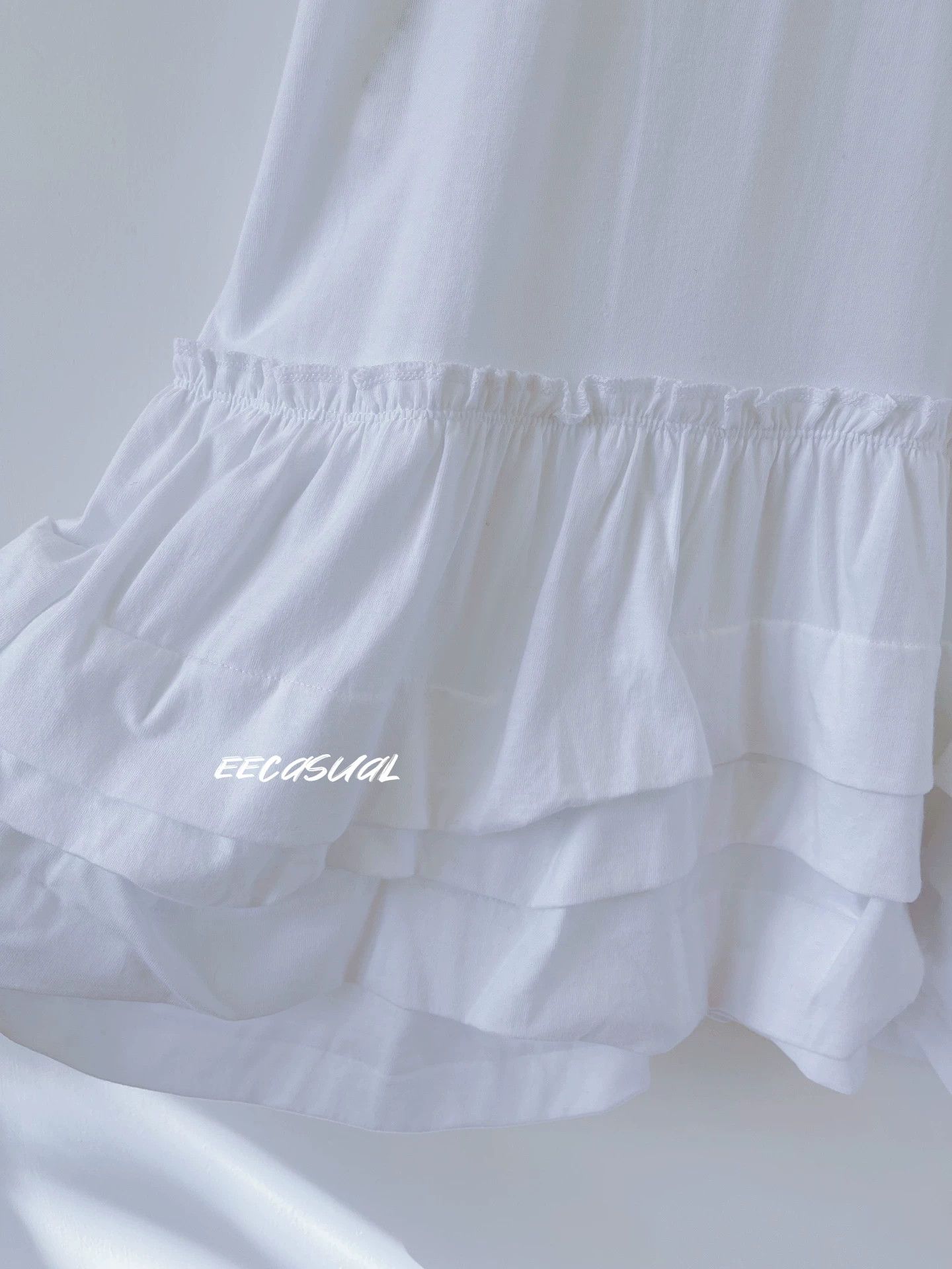 Comme des Garcons White Layered Ruffle Hem Long T-Shirt Size S / US 4 / IT 40 - 5 Thumbnail