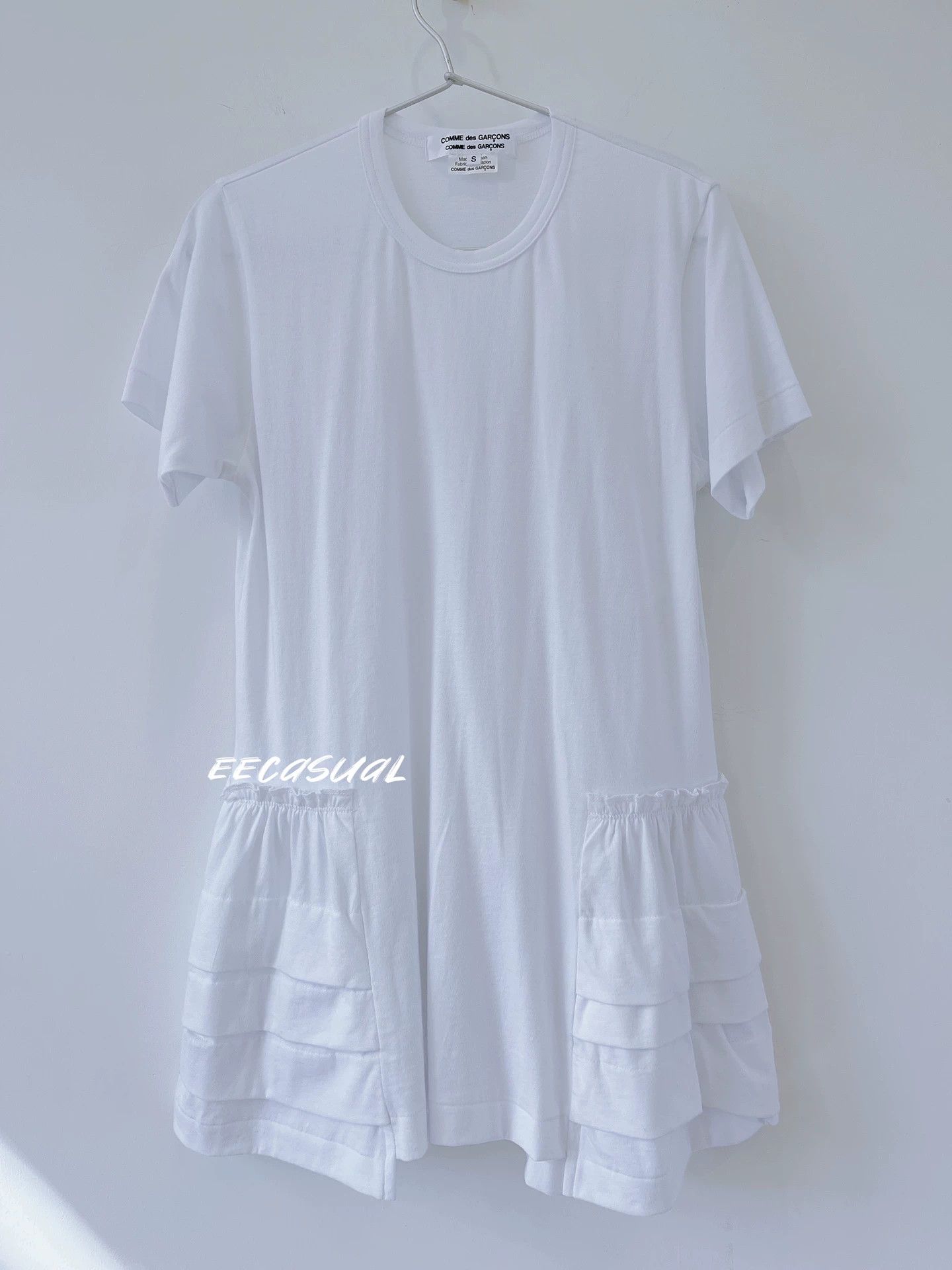 Comme des Garcons White Layered Ruffle Hem Long T-Shirt Size S / US 4 / IT 40 - 3 Thumbnail