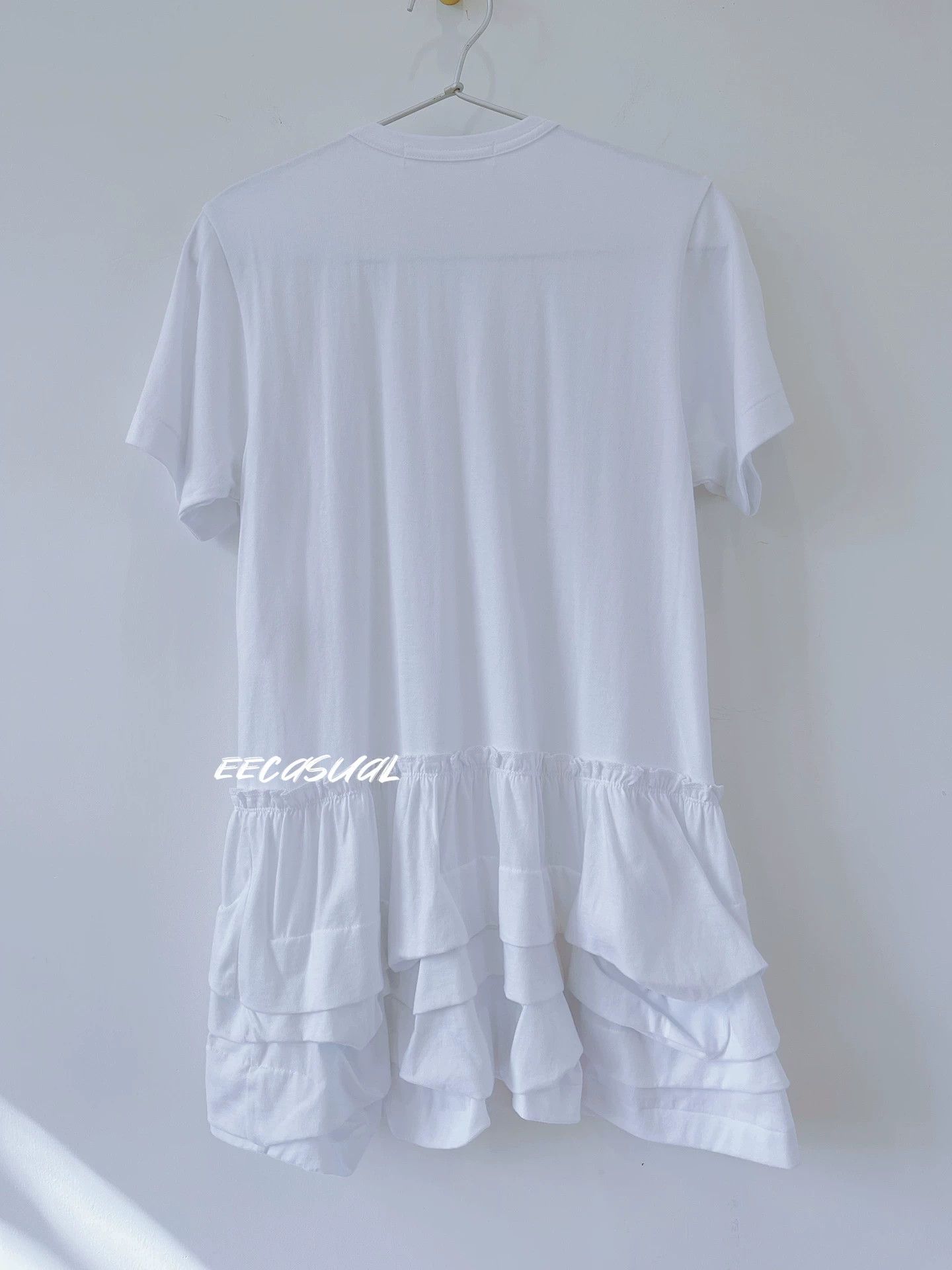 Comme des Garcons White Layered Ruffle Hem Long T-Shirt Size S / US 4 / IT 40 - 4 Thumbnail