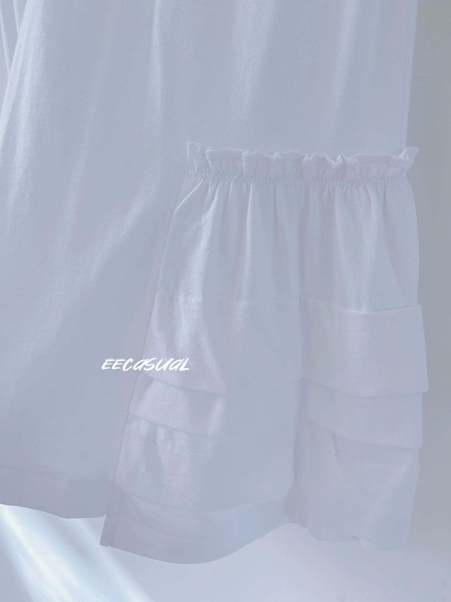 Comme des Garcons White Layered Ruffle Hem Long T-Shirt Size S / US 4 / IT 40 - 6 Thumbnail