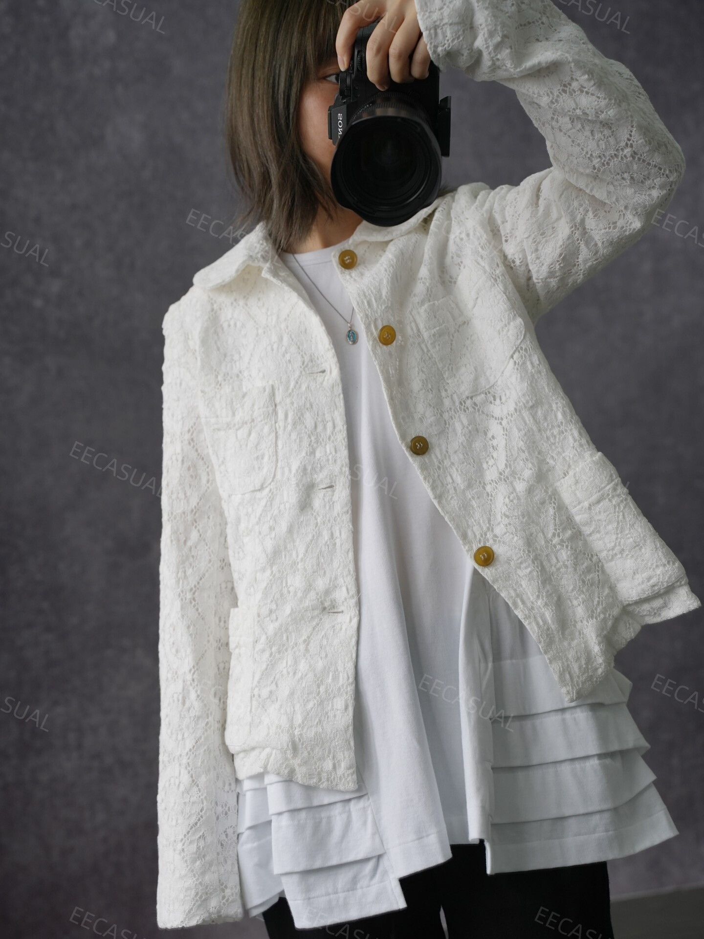 Comme des Garcons White Layered Ruffle Hem Long T-Shirt Size S / US 4 / IT 40 - 2 Thumbnail