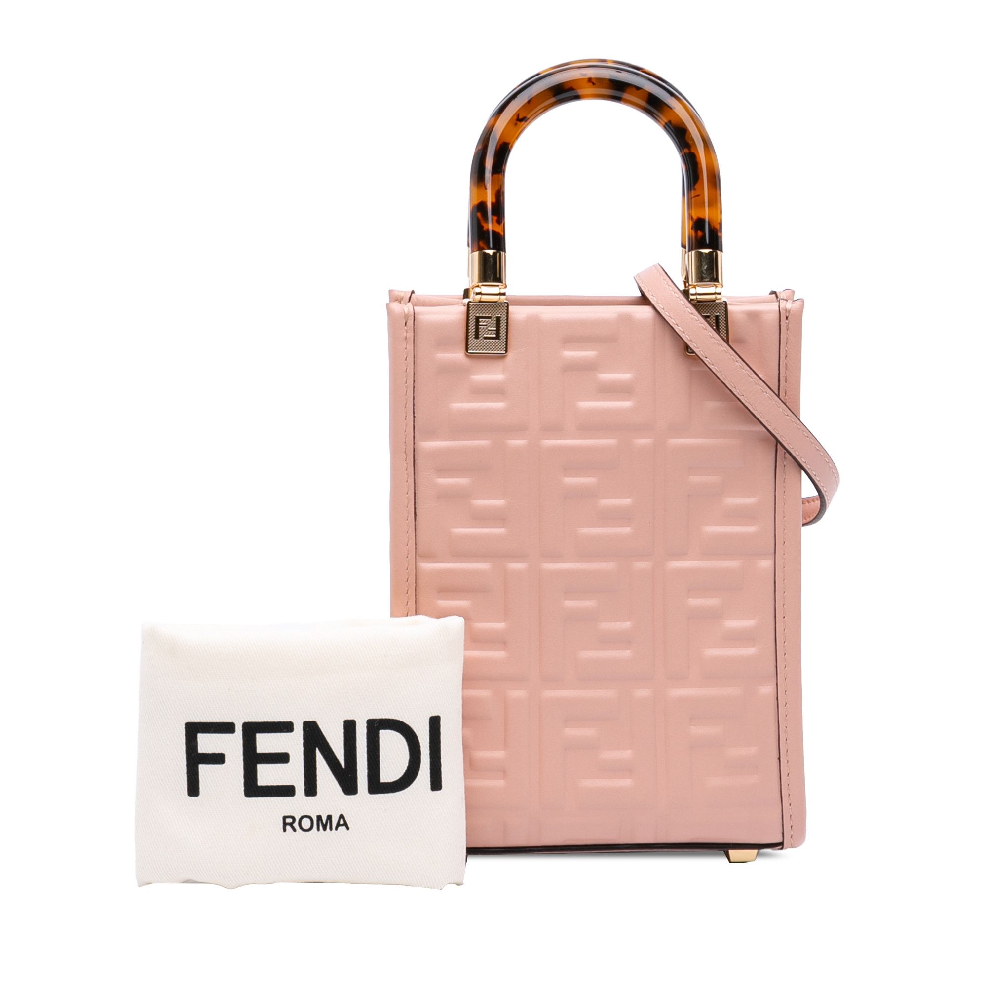 Fendi Fendi Mini Zucca Embossed Leather Sunshine Shopper Tote Size ONE SIZE - 11 Thumbnail