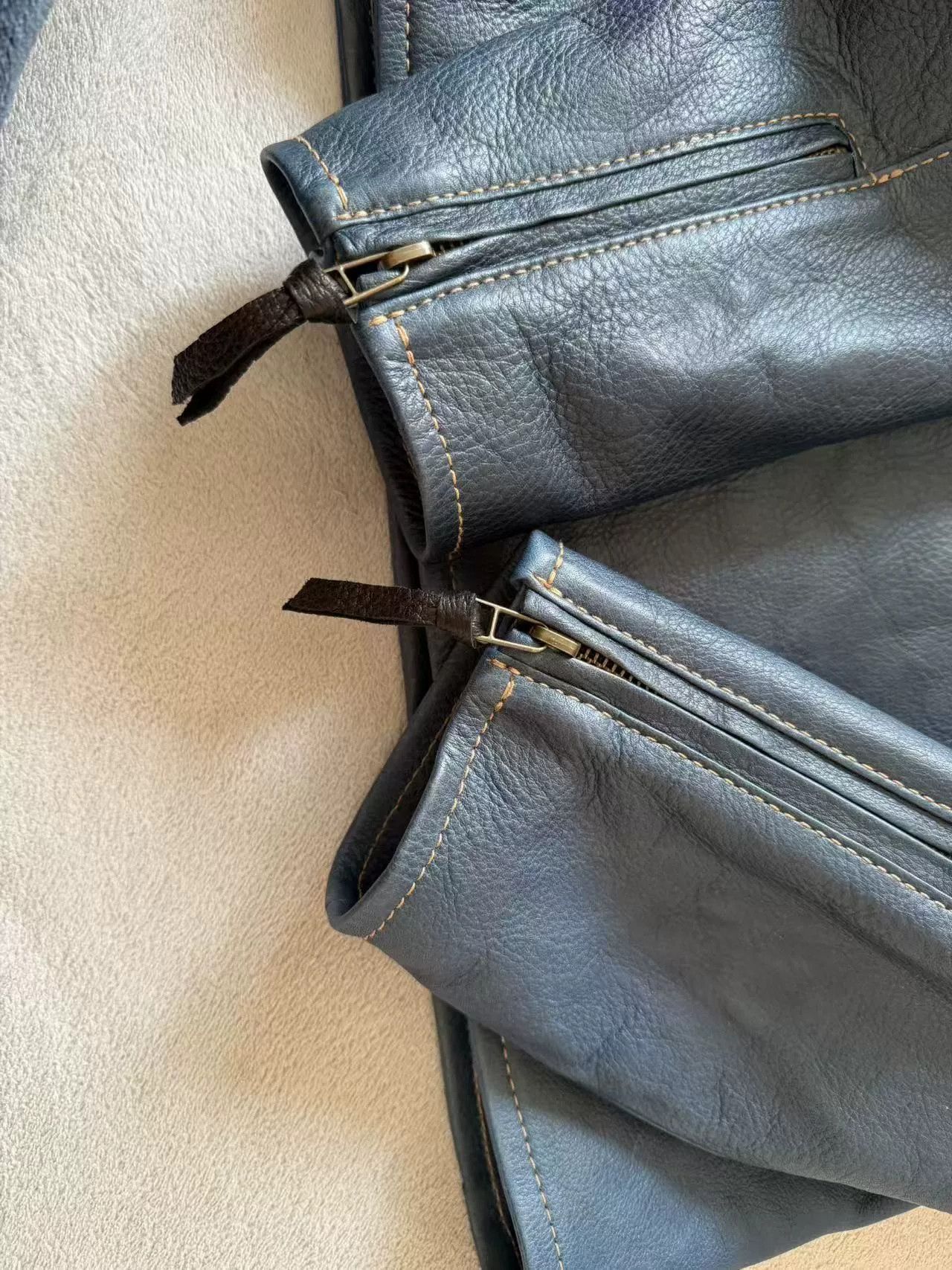 Other Tenjin Works JT01 Cobalt Blue Leather Jacket Size US XS / EU 42 / 0 - 4 Thumbnail