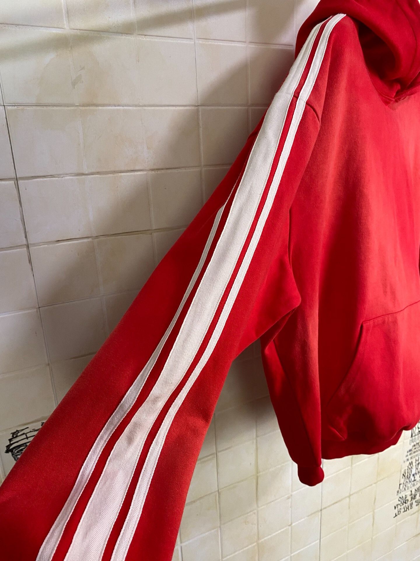 Vintage Red Striped Hoodie by Galliano Landor Size US L / EU 52-54 / 3 - 5 Thumbnail