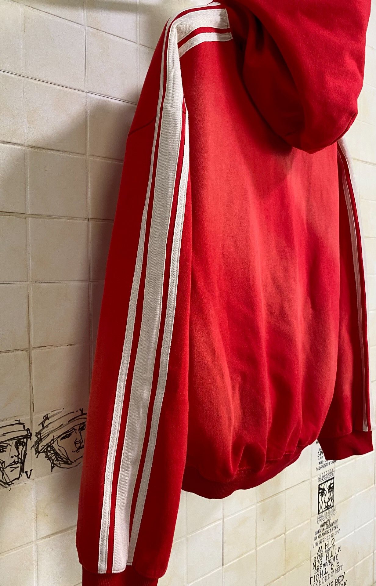 Vintage Red Striped Hoodie by Galliano Landor Size US L / EU 52-54 / 3 - 9 Thumbnail