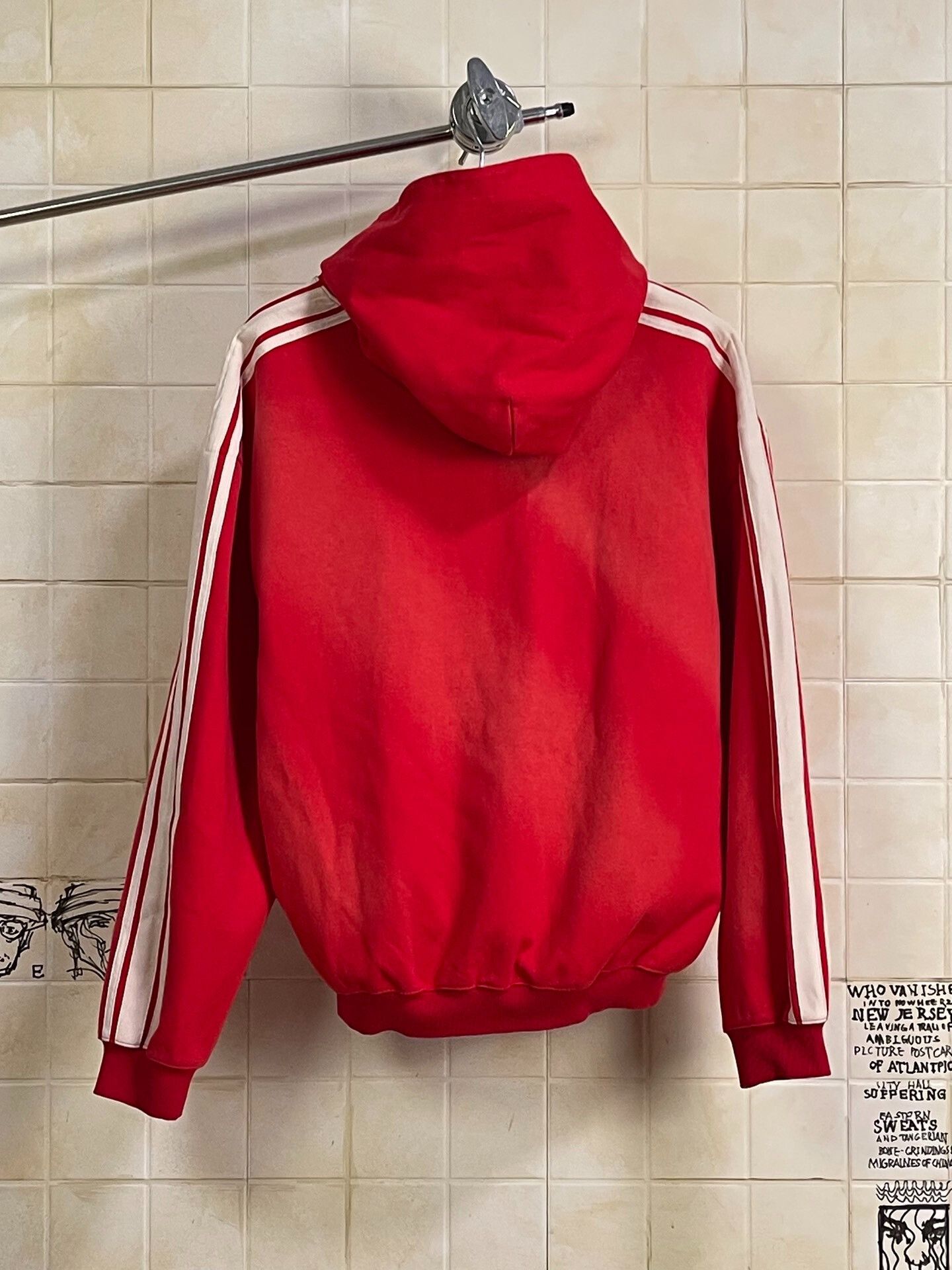 Vintage Red Striped Hoodie by Galliano Landor Size US L / EU 52-54 / 3 - 2 Thumbnail