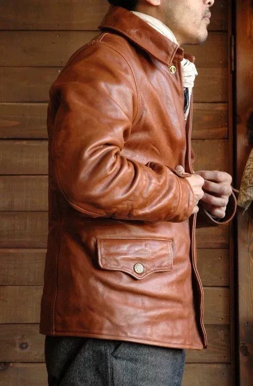 Other Sturdy Cowhide Driving Leather Jacket Size US M / EU 48-50 / 2 - 9 Thumbnail