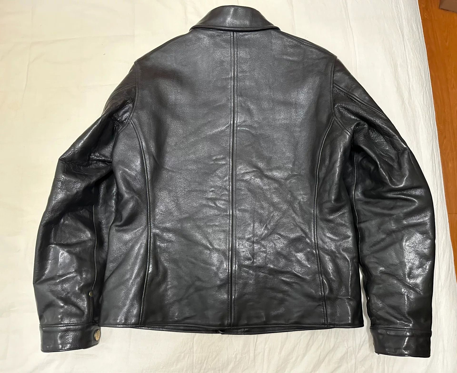 Other Sturdy Cowhide Driving Leather Jacket Size US M / EU 48-50 / 2 - 2 Thumbnail
