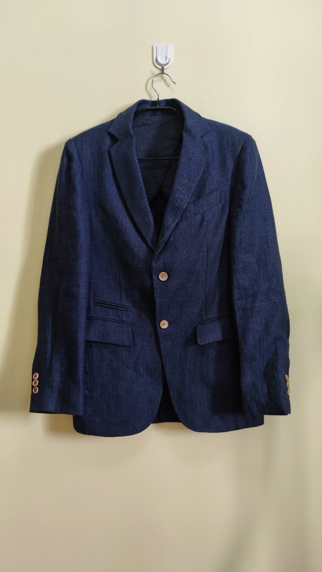 Other French Handcrafted Blue Houndstooth Suit for Men Size US M / EU 48-50 / 2 - 2 Thumbnail