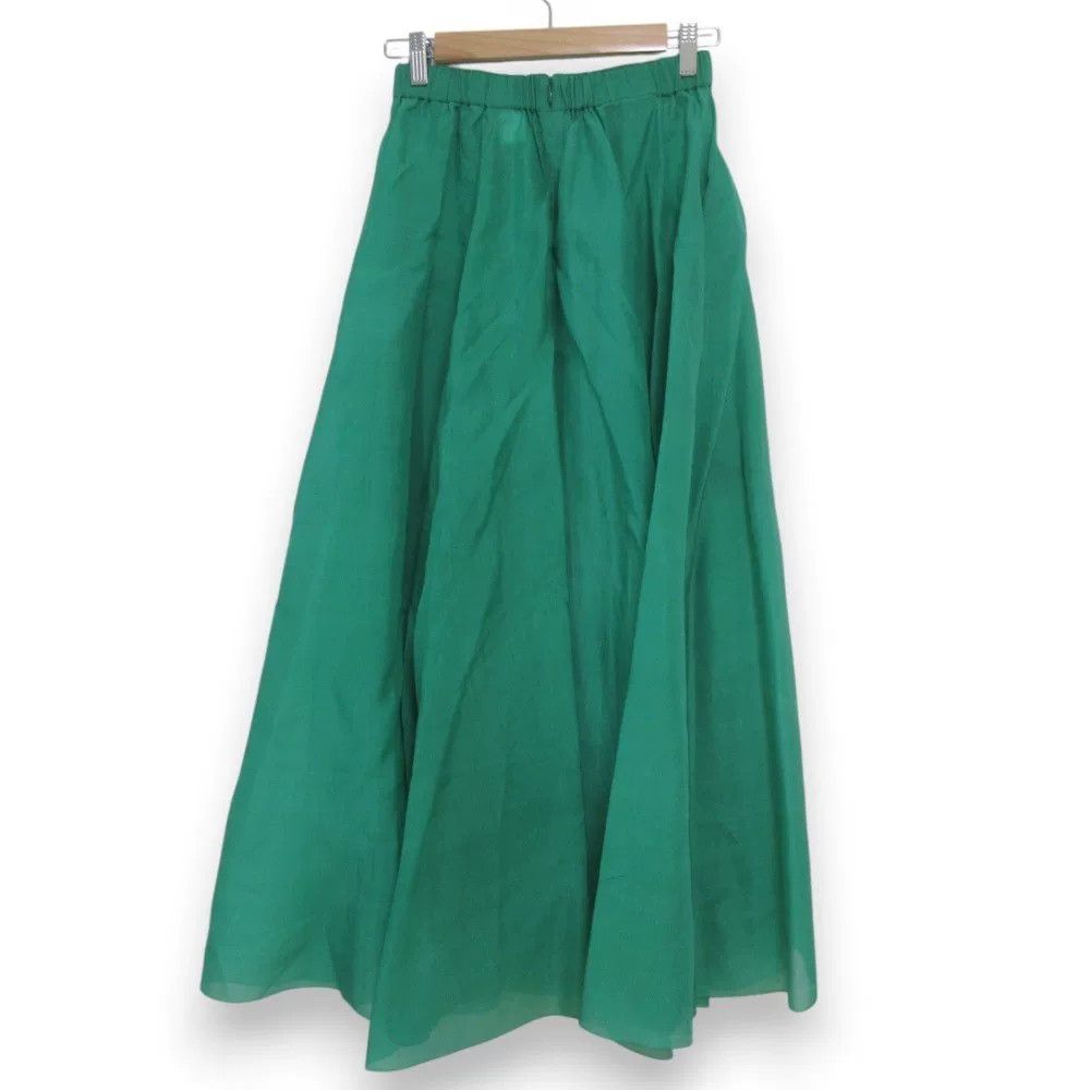 Other Elegant Green Silk Midi Skirt Size 26" / US 2 / IT 38 - 2 Thumbnail